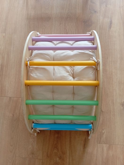 Conjunto de Escalada Montessori (Pikler, rampa e balancim com almofada)