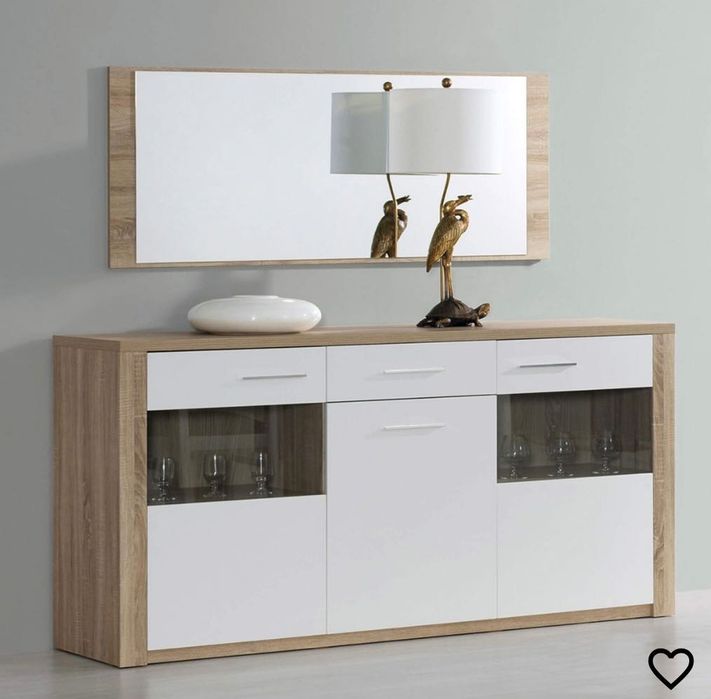 Aparador PARIS com 3 portas e 1 gaveta + Espelho de sala PARIS