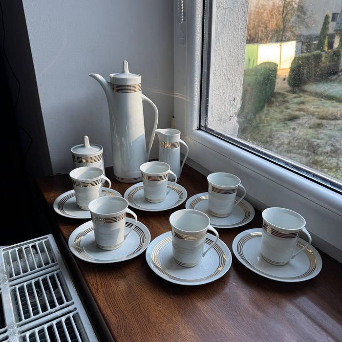 Serwis do kawy „Krokus”, porcelana Ćmielów, proj. W. Potacki, lata 60