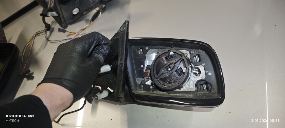 Lusterko prawe polift 3 PIN BMW e60 E61 shadow line połysk