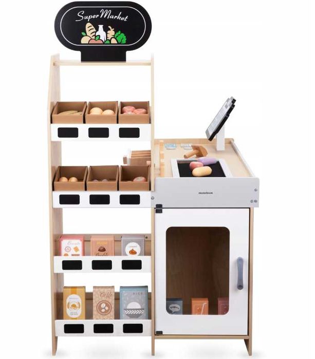 Drewniany Sklep XXL Dla Dzieci Warzywniak Stragan Z Kasą - WYPRZEDAŻ