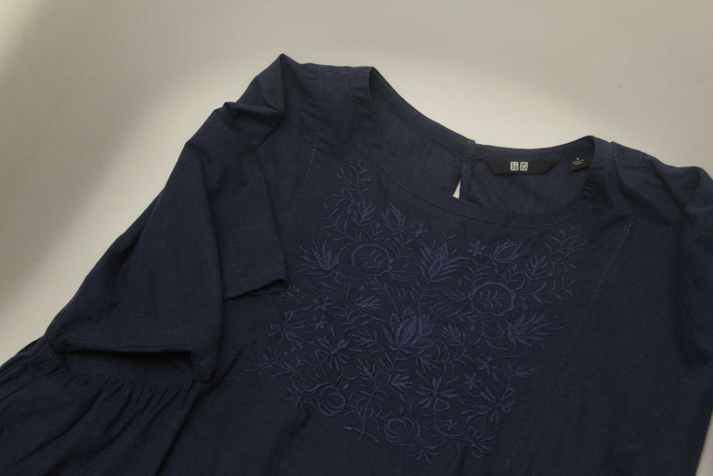 Uniqlo рр S блуза вышиванка свободного кроя