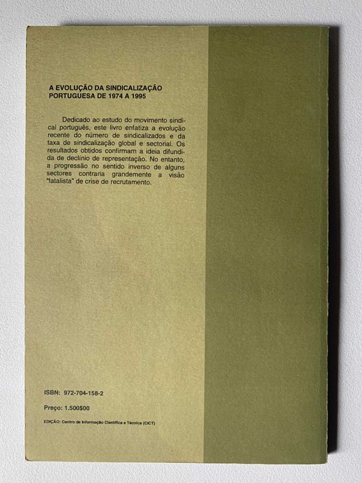 A Evolução da Sindicalização Portuguesa de 1974 a 1995