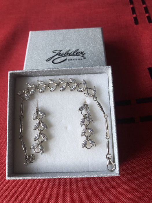 Srebrne kolczyki i bransoletka