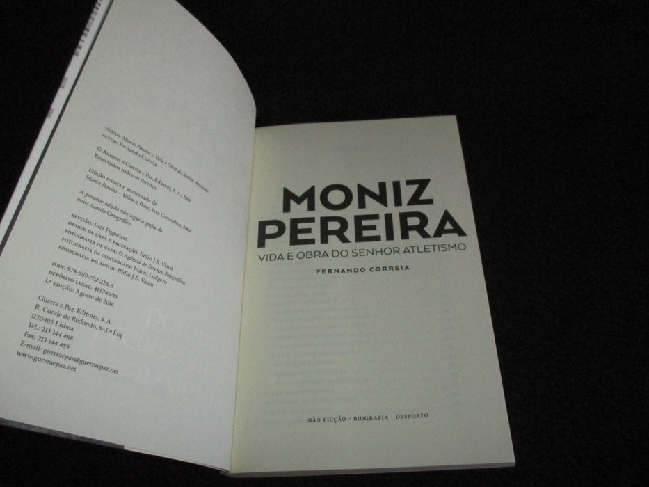 Livro Moniz Pereira Vida e Obra do Senhor Atletismo Fernando Correia