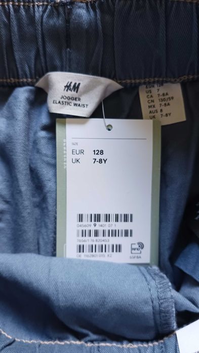 Spodnie chłopięcy jogger H&M rozm. 128 niebieskie