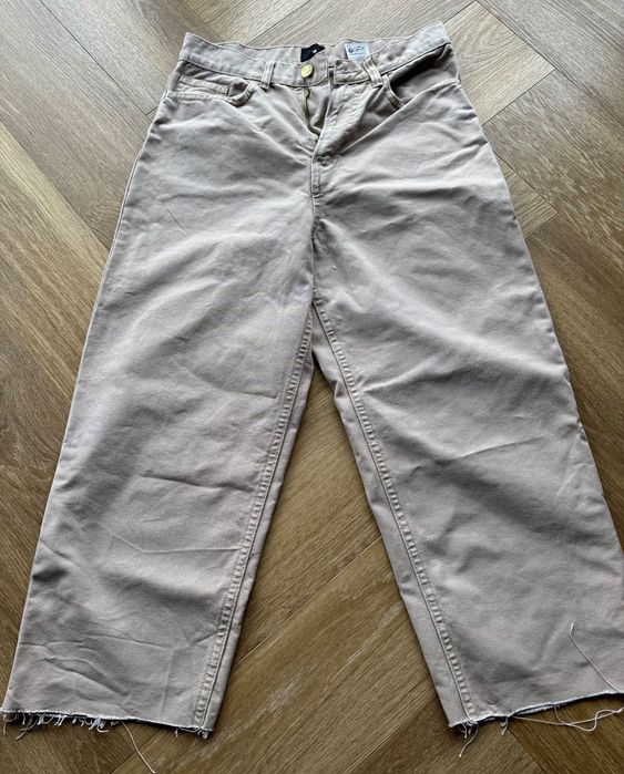 Spodnie baggy fit H&M beżowe 30/175/76A