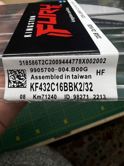 Оперативная память Kingston Fury ddr4 32gb (2x16) 3200MHz CL16