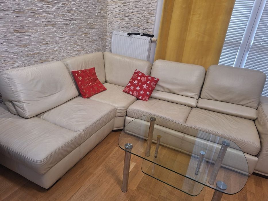 Narożnik biały  eko-skóry