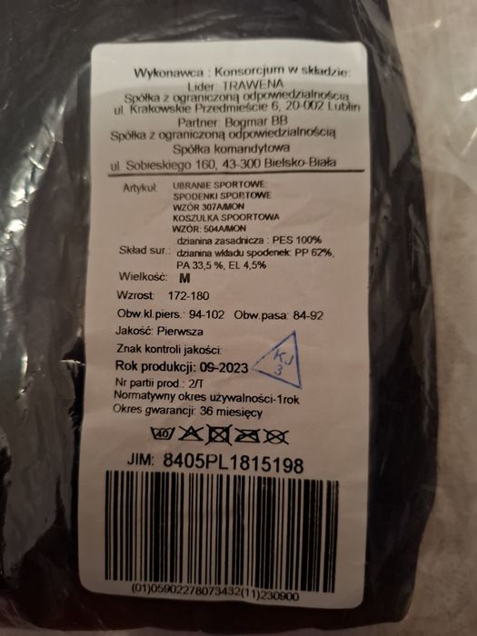Dres sportowy wojskowy WP MON krótki komplet koszulka, spodenki roz. M