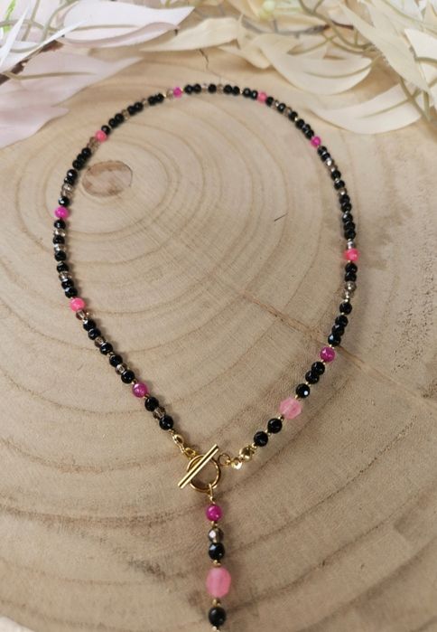 Naszyjnik Choker z Kamieni Naturalnych Agat Jadeit Kwarc Hematyt