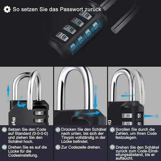 Kłódka Diyife 4-Cyfrowy Zamek Szyfrowy