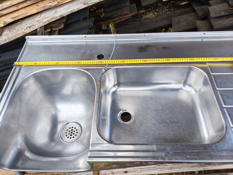 DUŻY i głęboki 2.komorowy zlew  200x60