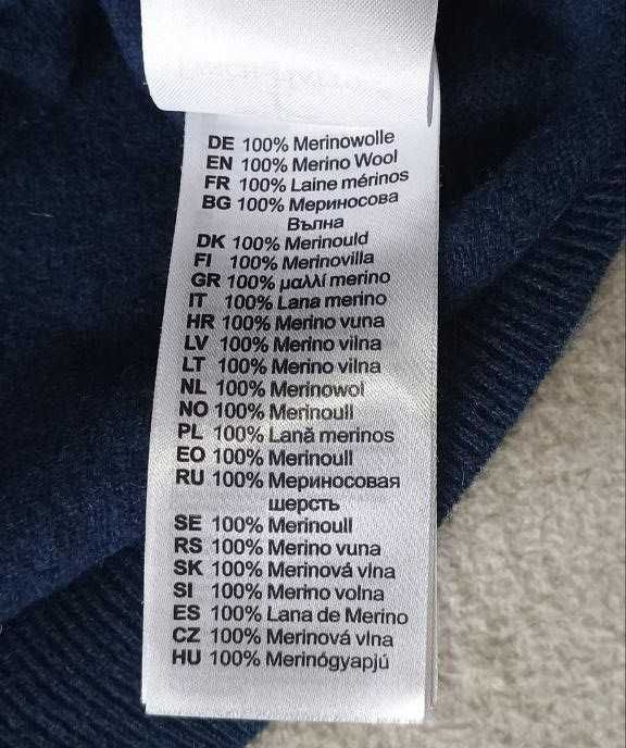 Мужской свитер Fynch-Hatton ,V-образный вырез,шерсть премиум-класса,XL