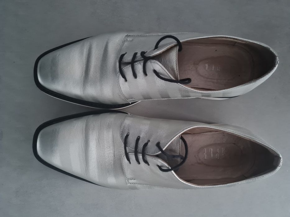 Srebrne buty mokasyny eleganckie Simple r.39