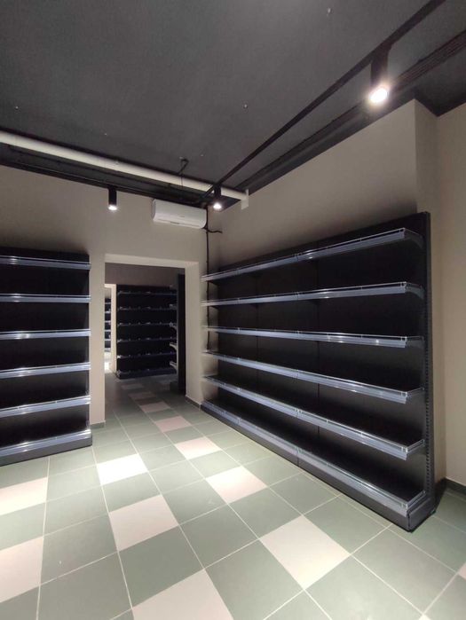 Торгове обладнання, доставка/монтаж - полиці в наявності графіт/крем