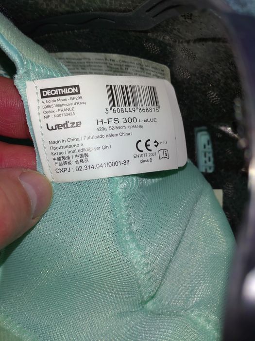 Kask Wed'ze miętowy  plus rękawiczki Gogle i