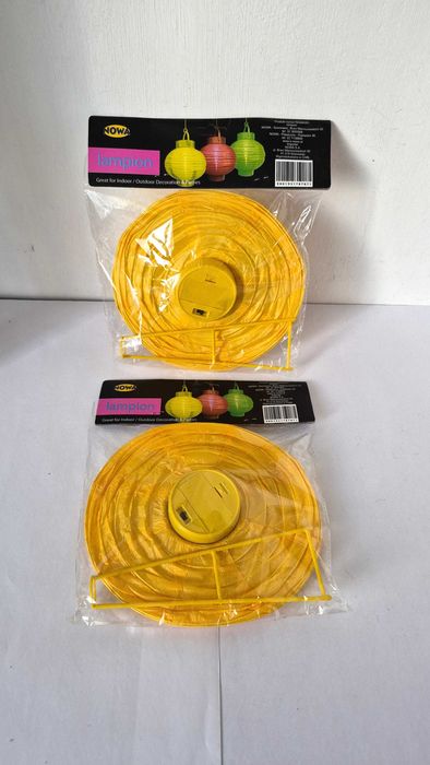 nowy lampion papierowy led do zawieszenia dekoracja żółty