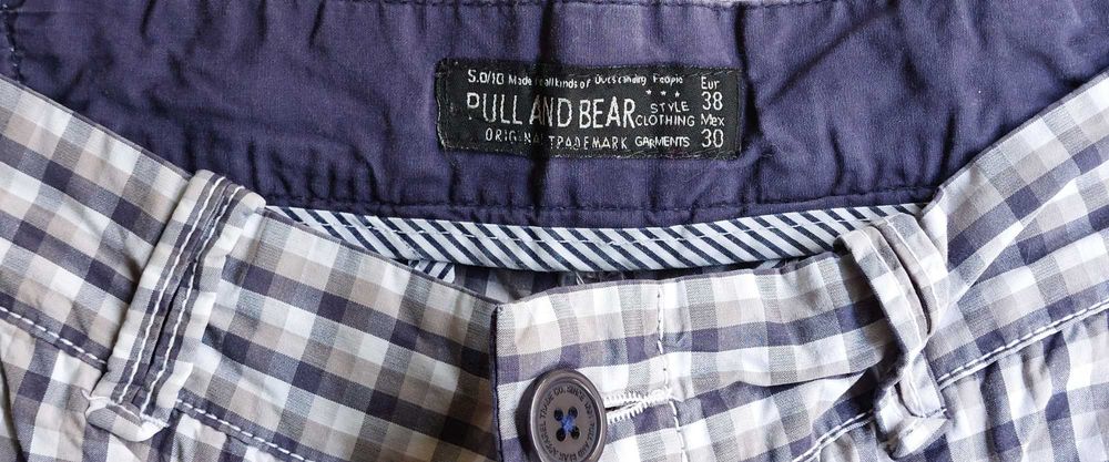 Calções Corsários Xadrez Pull & Bear 38