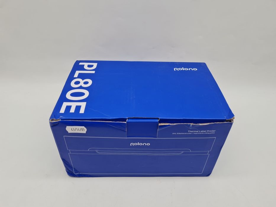 POLONO PL80e Termiczna drukarka etykiet wysyłkowych Bluetooth, niebieska 100x150
