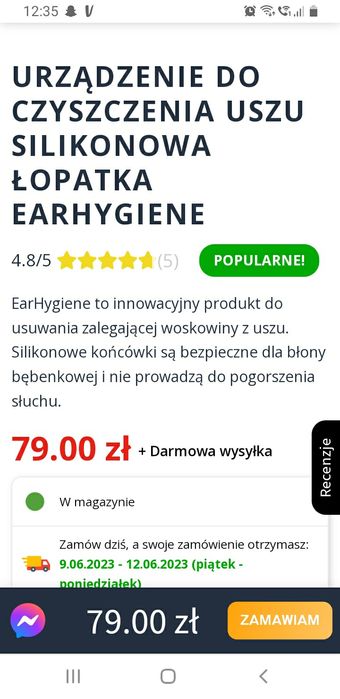 Produkt do czyszczenia uszu