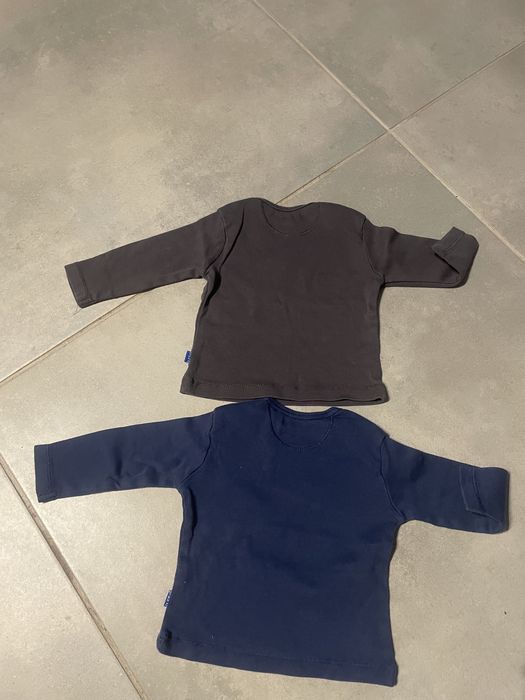 2 szt koszulki bluzki długi rękaw 56 cm