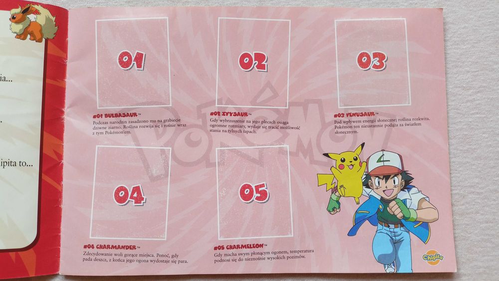 Album pokemon chipita na naklejki