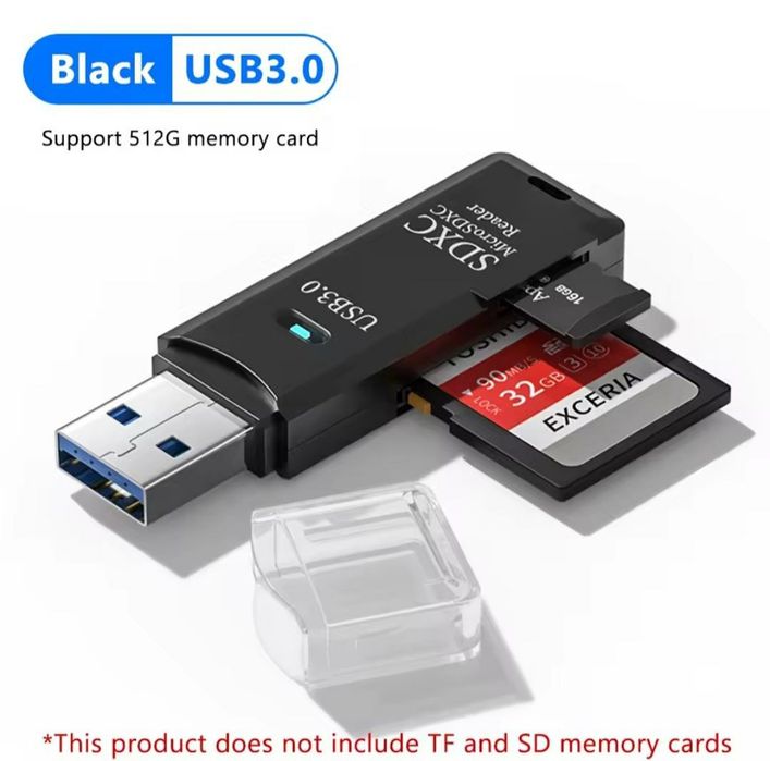 Кардрідер 2-в-1 USB 3.0,  для карт пам'яті SD та microSD (TF)