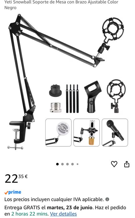 Microfone e suporte para microfone