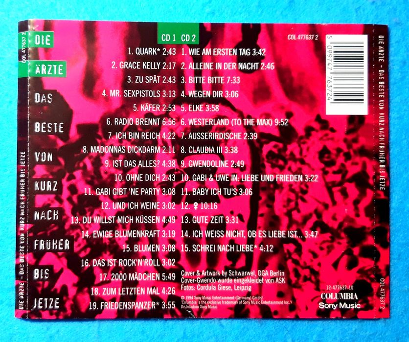 Die Ärzte – Das Beste Von Kurz Nach Früher Bis Jetze (2xCD, 1994)