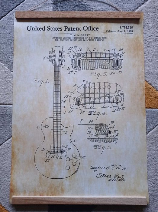 Plakat Obraz Grafika Gitara Les Paul (A2)