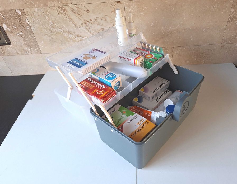 NOWY Duży organizer box XL na leki kosmetyki apteczka wielofunkcyjny