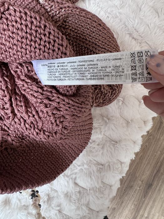 Sweter zara splot warkocze metaliczny nowy