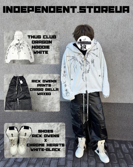 Худі кофта Thug Club hoodie white balenciaga archive opium зіпка M-L