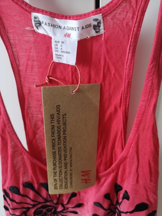 H&M Against Aids festiwal asymertyczny top aztec new 36/S