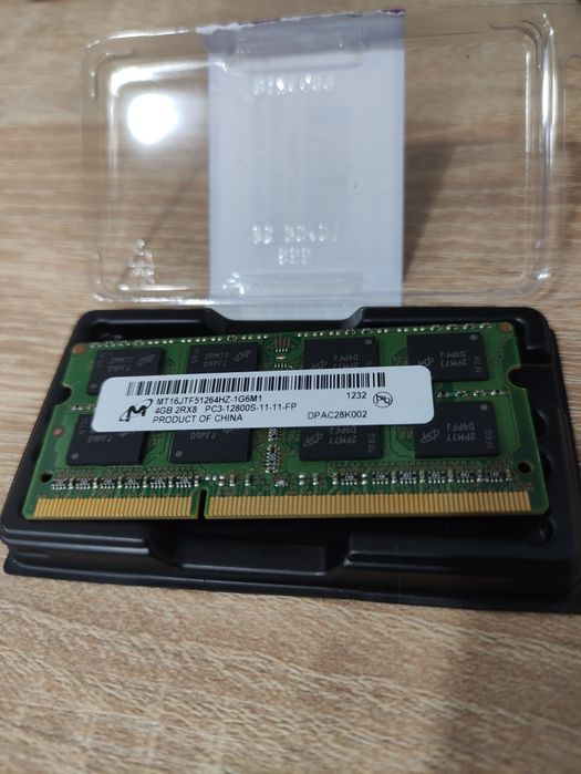 Оперативная память 4GB DDR3 1600MHz Micron для ноутбука (PC3-12800S)