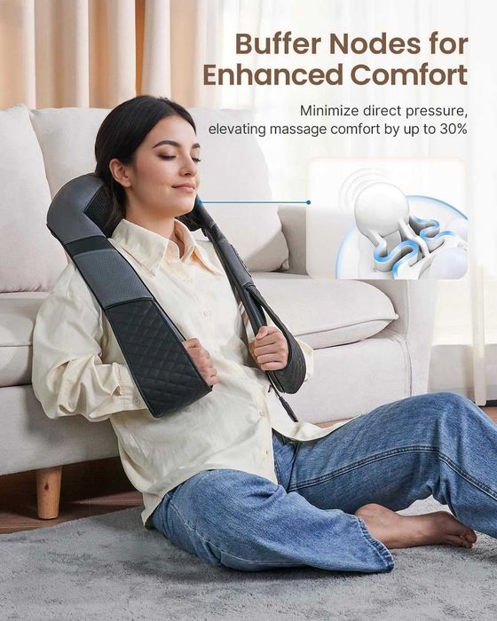 RENPHO Massageador Shiatsu com calor para cervicais, ombros, costas e pernas