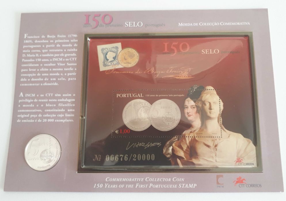 Moeda 5€ "Primeiro Selo Postal"
