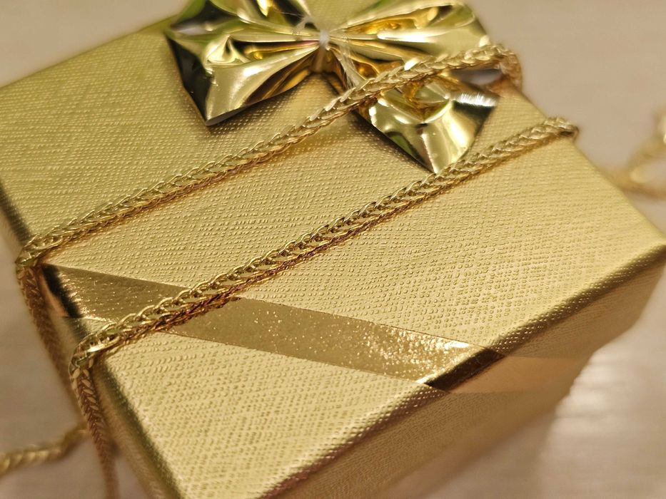 Złoty łańcuszek lisi ogon krótki 45 cm PR 585