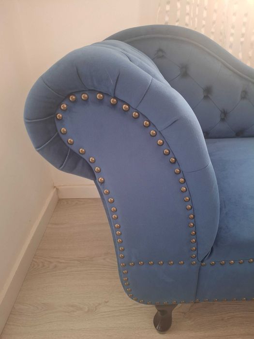 Vendo conjunto de 7 cadeiras em cor cinza e azul e 1 Chaise Longue azul