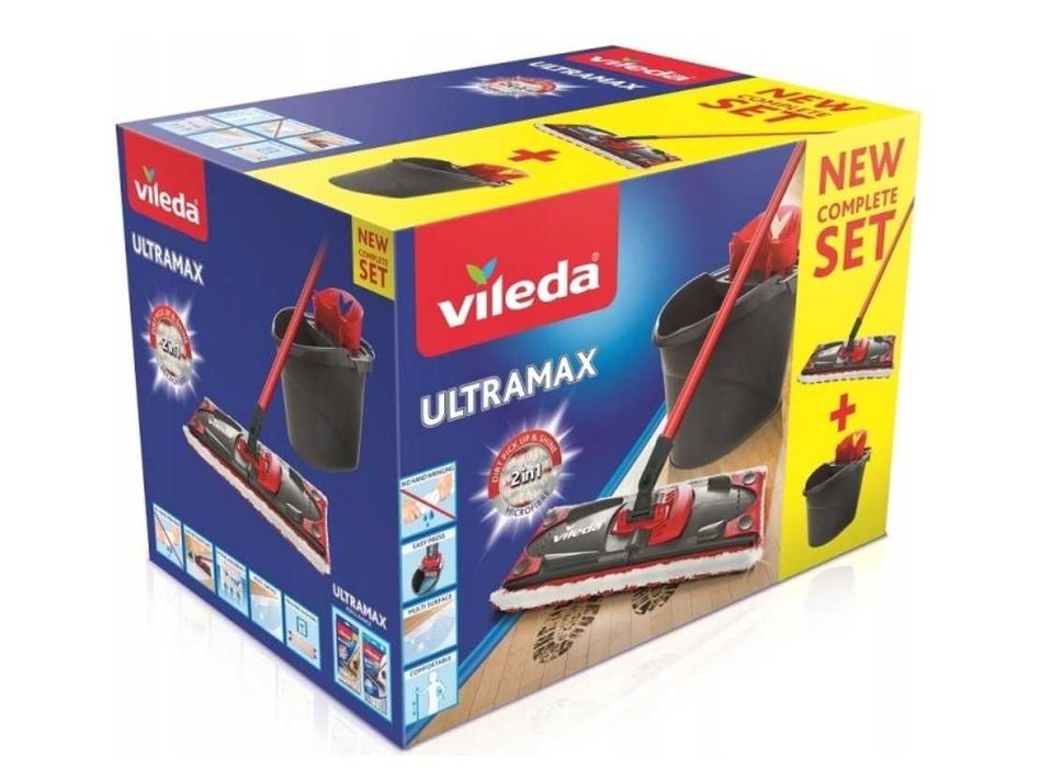 Płaski mop do sprzątania podłóg z wiaderkiem wyciskacz prezent święta