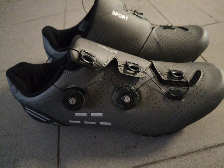 Sapatos de Ciclismo / BTT Cinzentos com Aperto Rotativo (Com Cleats SPD) - Tam. 45