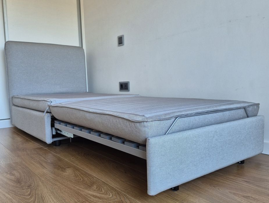 Sofá-Cama IKEA VALLENTUNA Cinza Claro | Como Novo