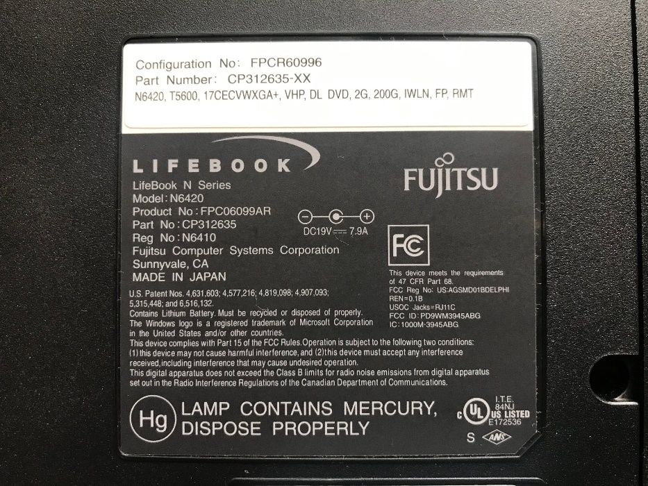 Laptop Fujitsu LifeBook N6420 17''