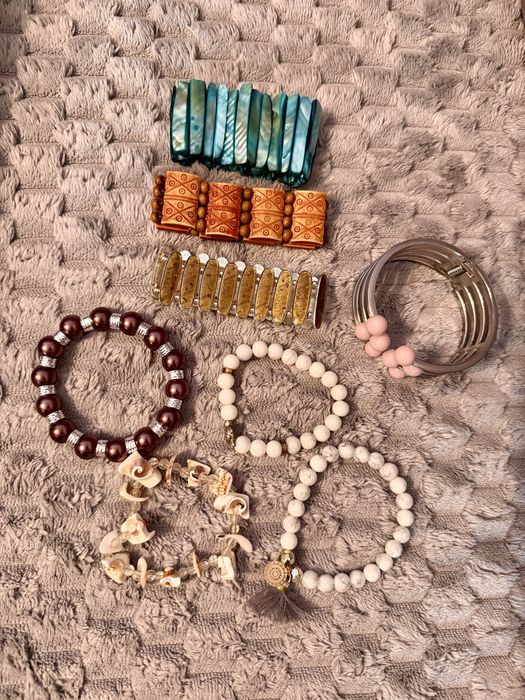 Bransoletka PRL  vintage, boho masa perłowa