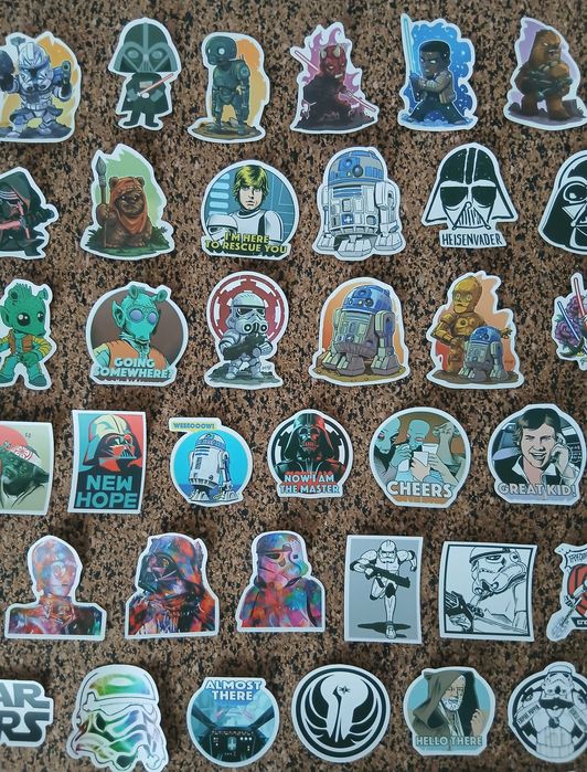 Lote de 90 autocolantes Star Wars