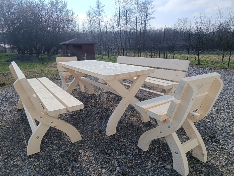 PROMOCJA! Drewniane meble ogrodowe, ławy i stoły do ogrodu
