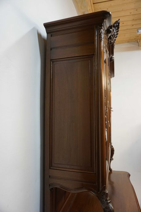 STARY KREDENS ludwik rocaille mahoń z przeszkleniem