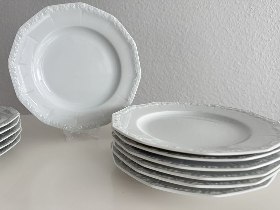 Talerze płytkie obiadowe Rosenthal Biała Maria
