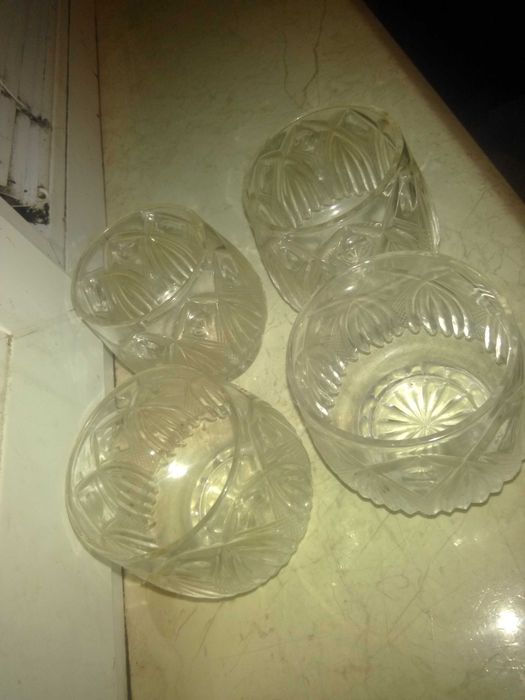 Хрустальные стаканы 200 мл. СССР, комплект-4 штуки